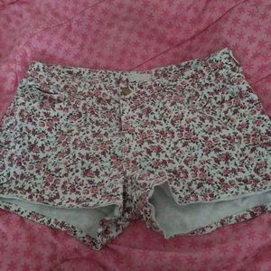Floral White Shorts
